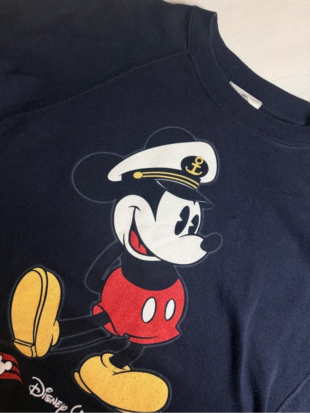 Disney Cruise Line Captain Mickey Crewneck Sweatshirt Large Navy Blue Adult